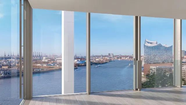 Hamburg HafenCity: Luxury residential tower “The Crown” – new building under construction
