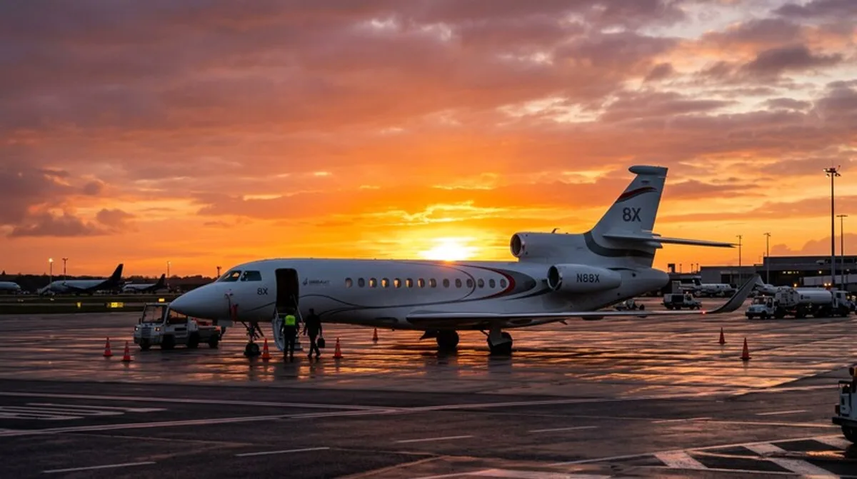 Private jet on the apron