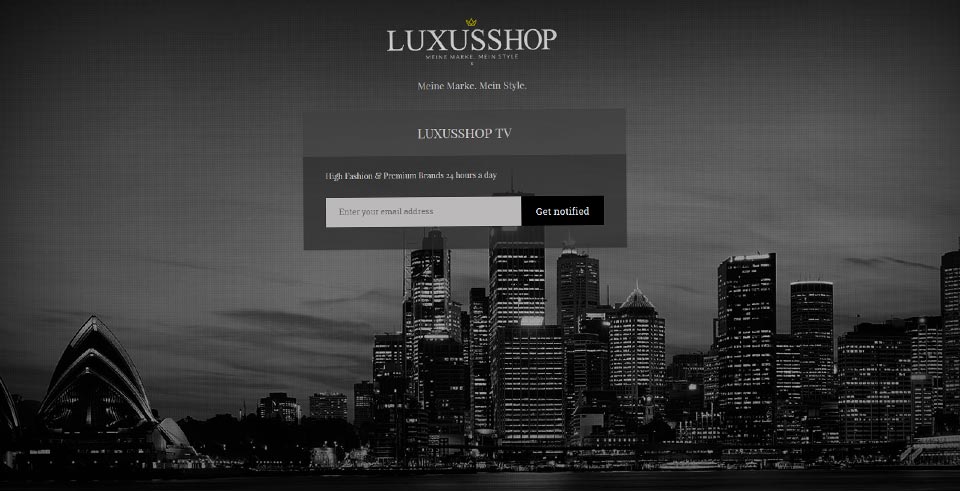 Screenshot (Landingpage von Luxusshop.tv)
